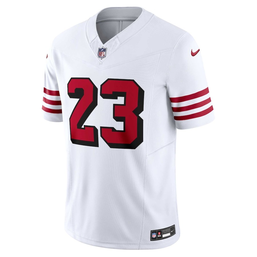 Men's San Francisco 49ers Christian McCaffrey Nike White Vapor F.U.S.E. Limited 2nd Alternate Jersey - Puhuasuan