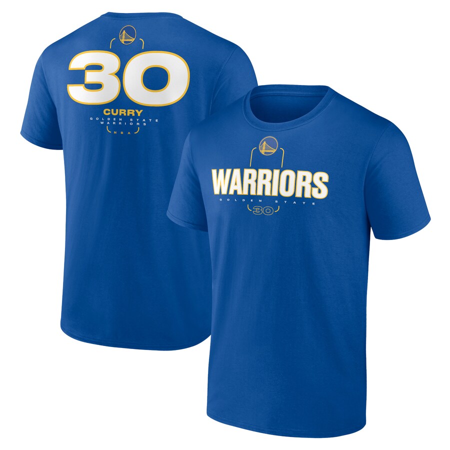 Men's Golden State Warriors Stephen Curry Royal Behind The Back Name & Number T-Shirt - Puhuasuan