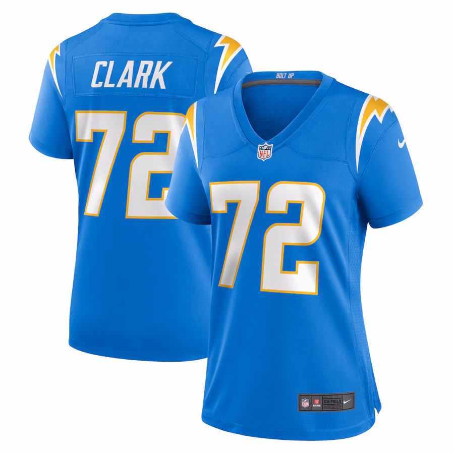 Women's Los Angeles Chargers Jerrod Clark Nike  Powder Blue Team Game Jersey - Puhuasuan