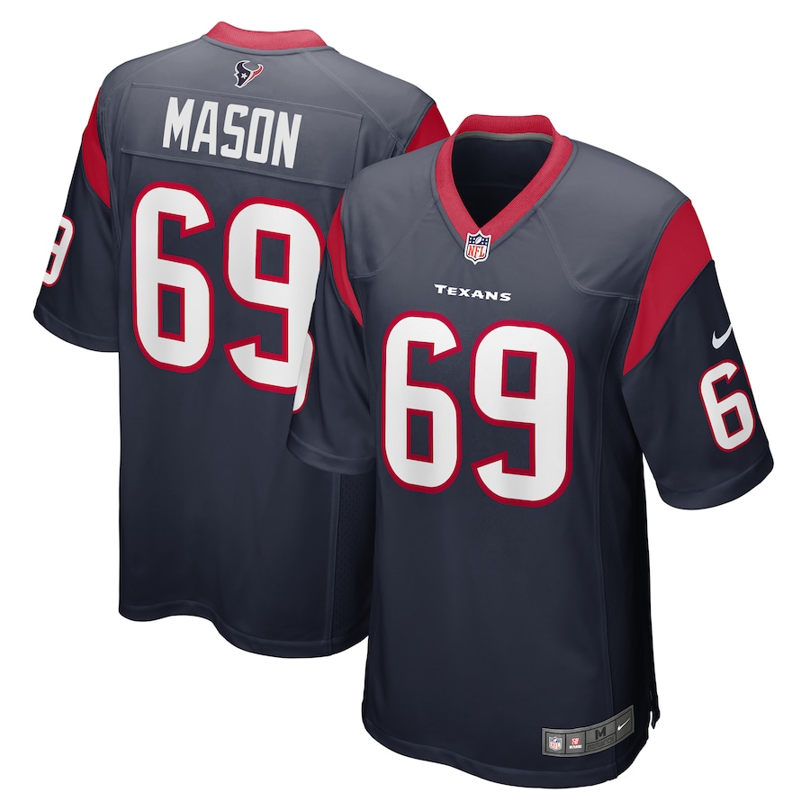 Men's Houston Texans Shaq Mason Nike Navy Game Player Jersey - Puhuasuan