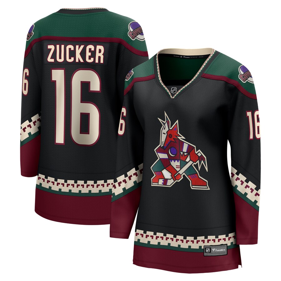 Women's Arizona Coyotes Jason Zucker Fanatics Branded Black Home Breakaway Player Jersey - Puhuasuan
