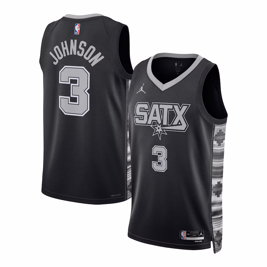 Unisex San Antonio Spurs Keldon Johnson Jordan Brand Black Swingman Jersey - Statement Edition - Puhuasuan