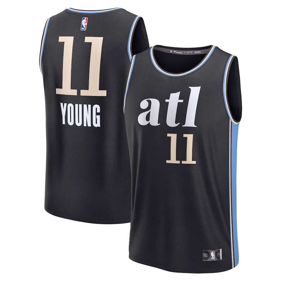 Men's Atlanta Hawks Trae Young Fanatics Black Fast Break Jersey - City Edition - Puhuasuan