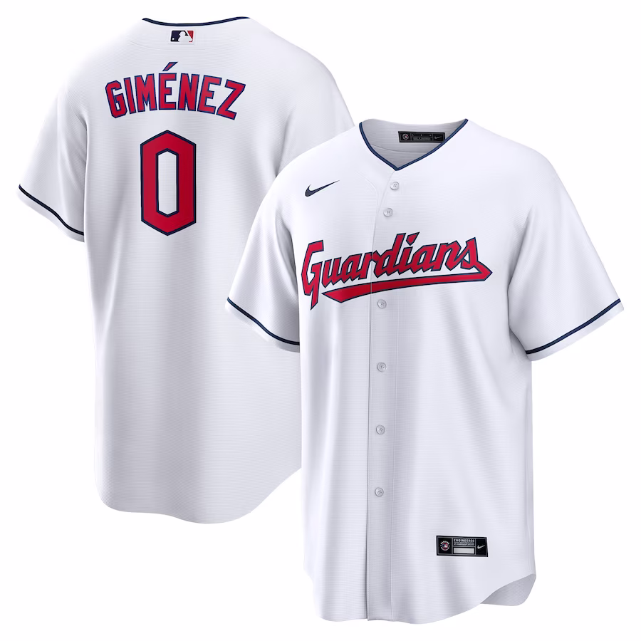 Men's Cleveland Guardians Andrés Giménez Nike White Home  Replica Player Jersey - Puhuasuan