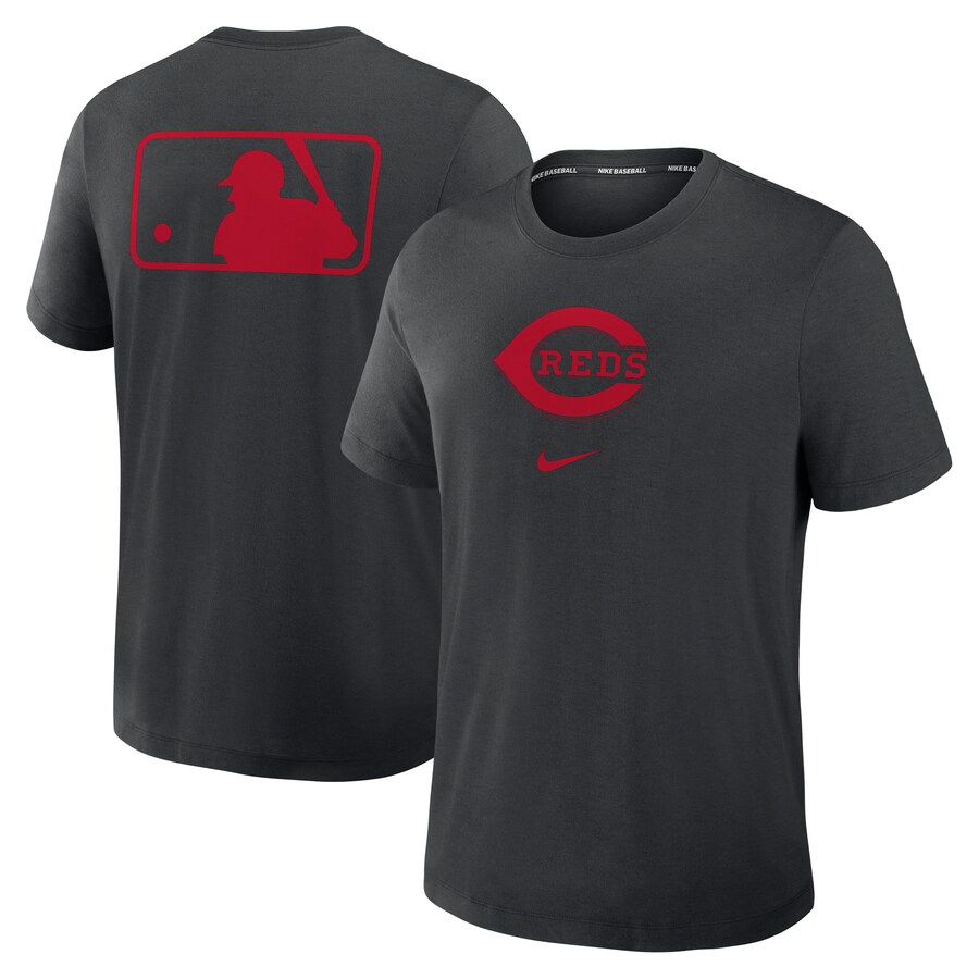 Men's Cincinnati Reds Nike Black Authentic Collection Early Work Tri-Blend Performance T-Shirt - Puhuasuan
