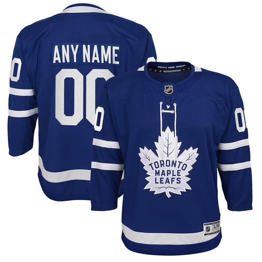 Youth Toronto Maple Leafs Blue Home Premier Custom Jersey - Puhuasuan
