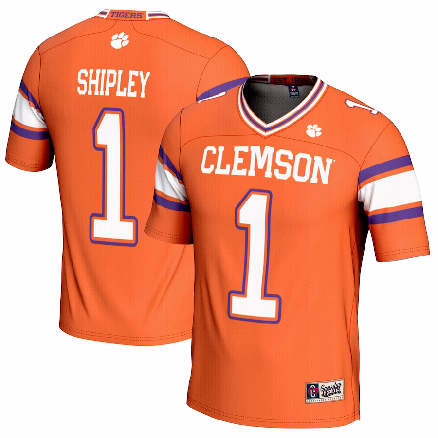 Will Shipley Clemson Tigers GameDay Greats NIL Player Football Jersey - Orange - Puhuasuan
