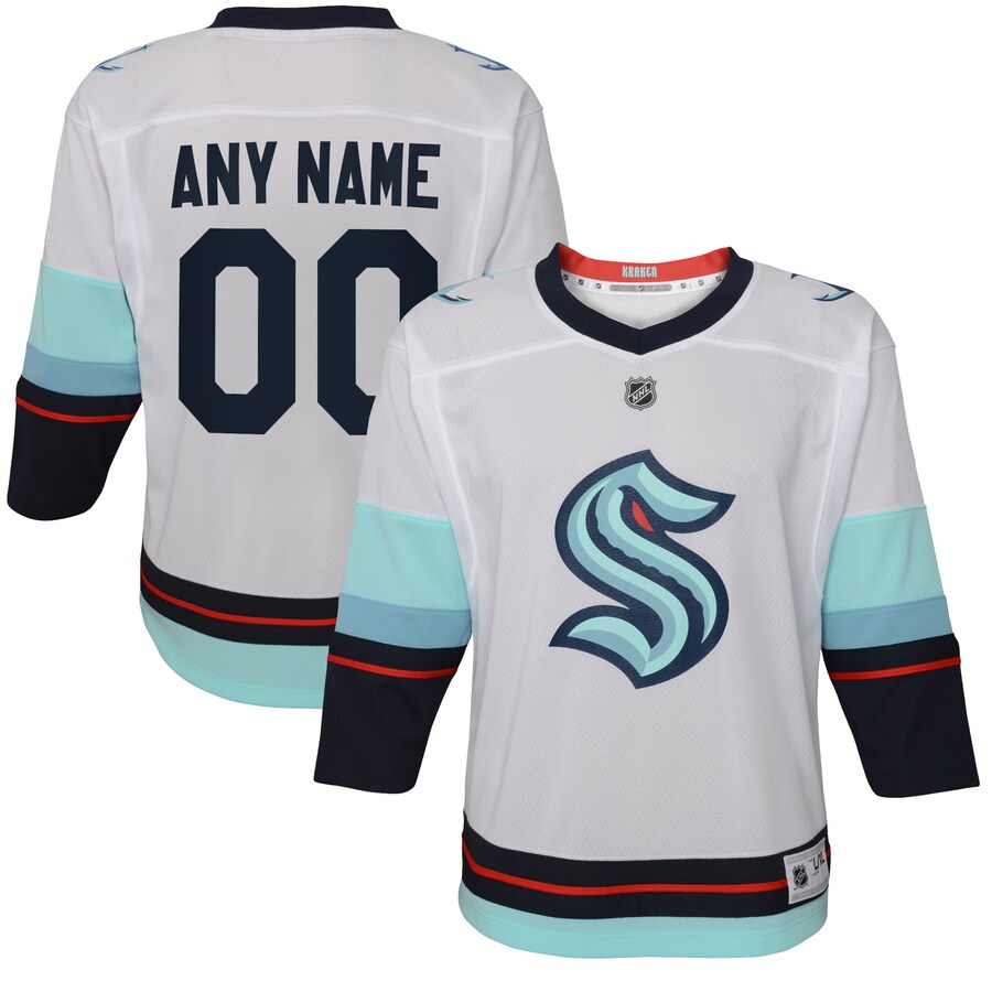 Youth Seattle Kraken White Away Replica Custom Jersey - Puhuasuan