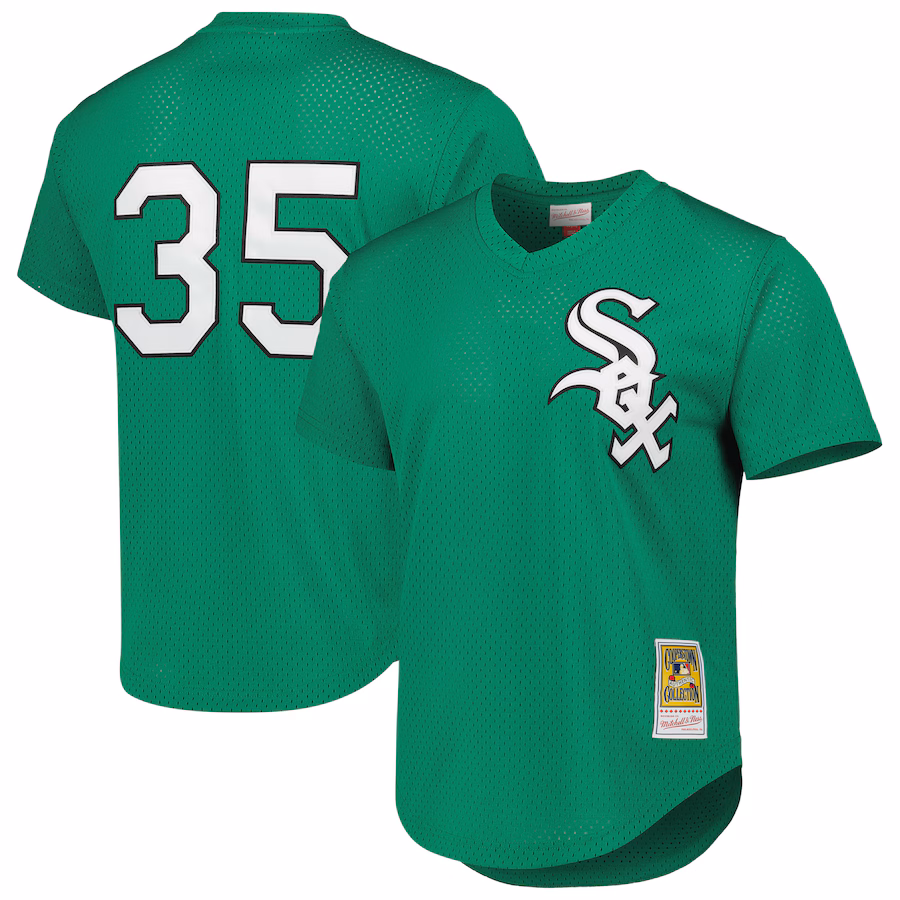 Men's Chicago White Sox Frank Thomas Mitchell & Ness Green Cooperstown Collection Authentic St. Patrick's Day 1996 Batting Practice Jersey - Puhuasuan
