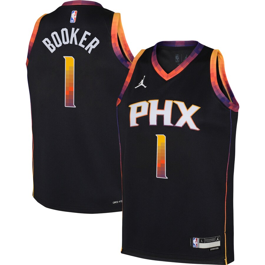 Youth Phoenix Suns Devin Booker Jordan Brand Black Swingman Jersey - Statement Edition - Puhuasuan