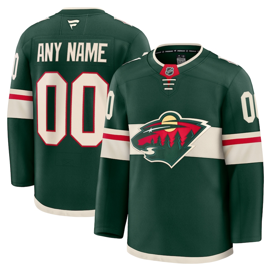 Men's Minnesota Wild Fanatics Green Home Premium Custom Jersey - Puhuasuan