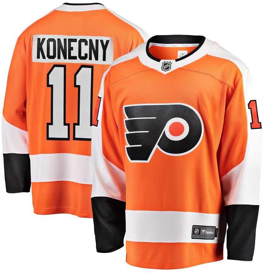 Men's Philadelphia Flyers Travis Konecny Fanatics Branded Orange Breakaway Player Jersey - Puhuasuan