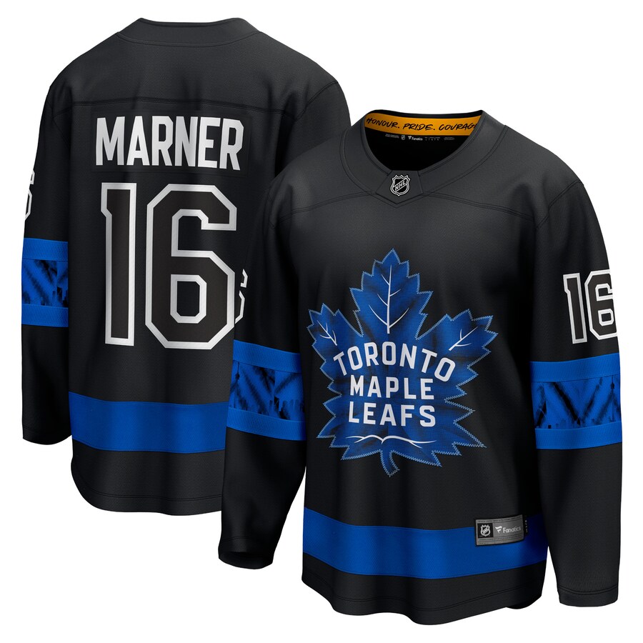 Men's Toronto Maple Leafs Mitchell Marner Fanatics Branded Black Alternate Premier Breakaway Reversible Player Jersey - Puhuasuan