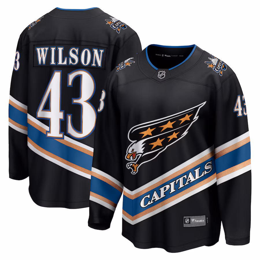 Men's Washington Capitals Tom Wilson Fanatics Black Alternate 50th Anniversary Premier Breakaway Player Jersey - Puhuasuan