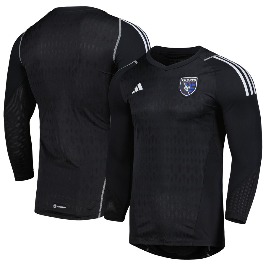 Men's San Jose Earthquakes adidas Black 2023 Goalkeeper Long Sleeve Replica Jersey - Puhuasuan