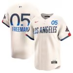 Men's Los Angeles Dodgers Freddie Freeman Nike Cream 2024 World Series Champions City Connect Limited Player Jersey - Puhuasuan