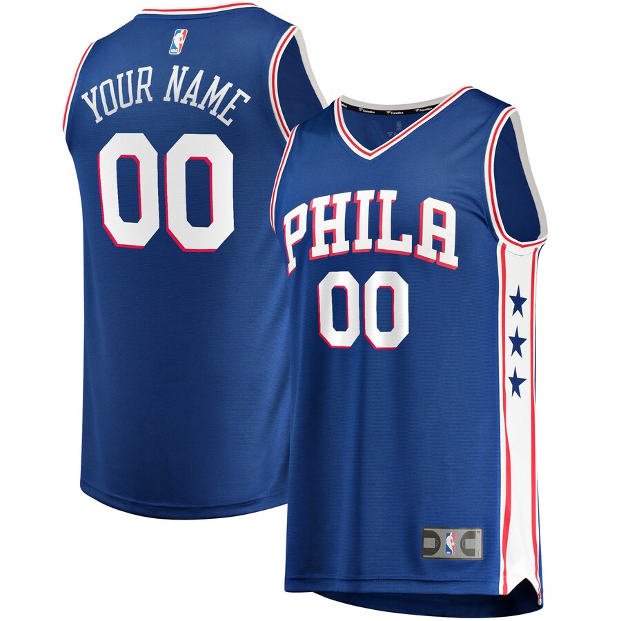 Youth Philadelphia 76ers Fanatics Royal Fast Break Custom Replica Jersey - Icon Edition - Puhuasuan