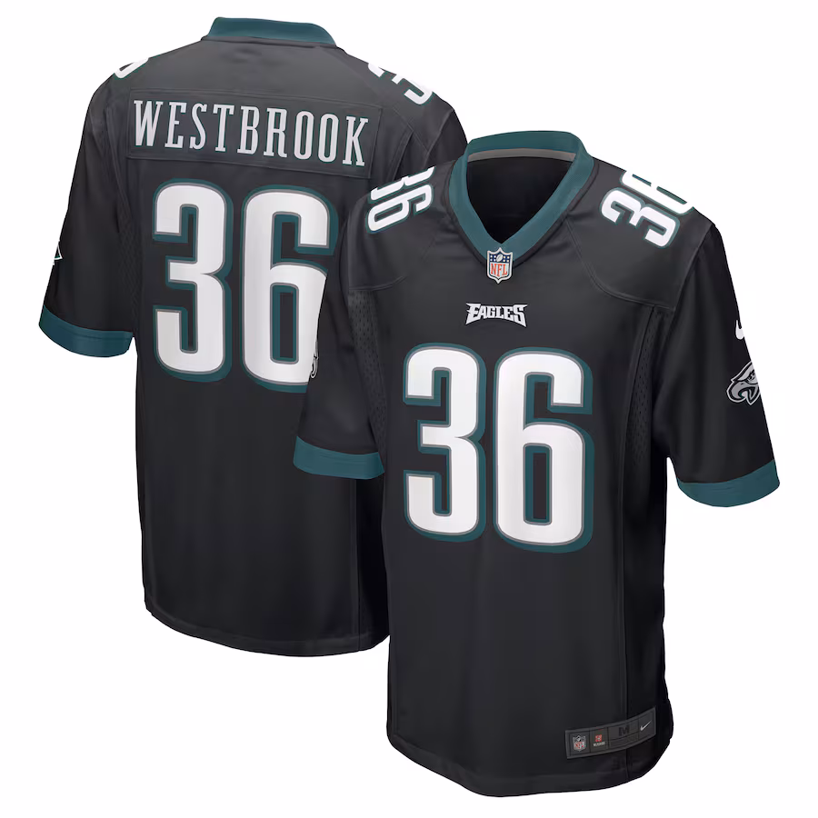 Men's Philadelphia Eagles Brian Westbrook Nike Black Retired Player Alternate Game Jersey - Puhuasuan