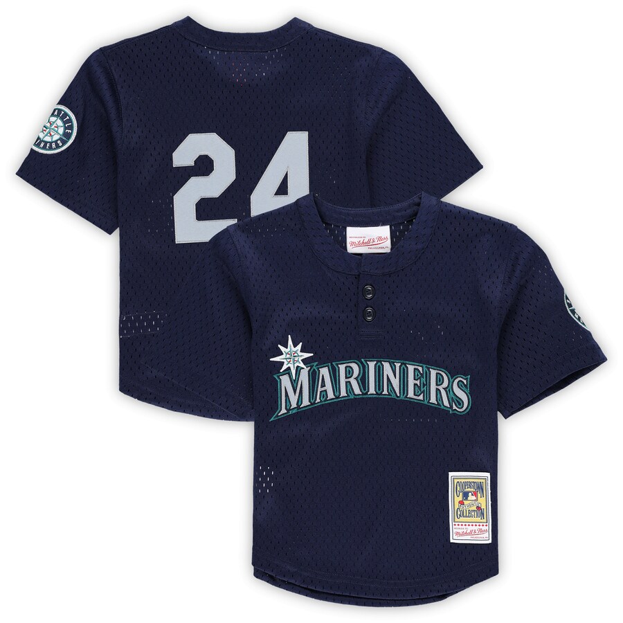 Toddler Seattle Mariners Ken Griffey Jr. Mitchell & Ness Navy Cooperstown Collection Mesh Batting Practice Jersey - Puhuasuan
