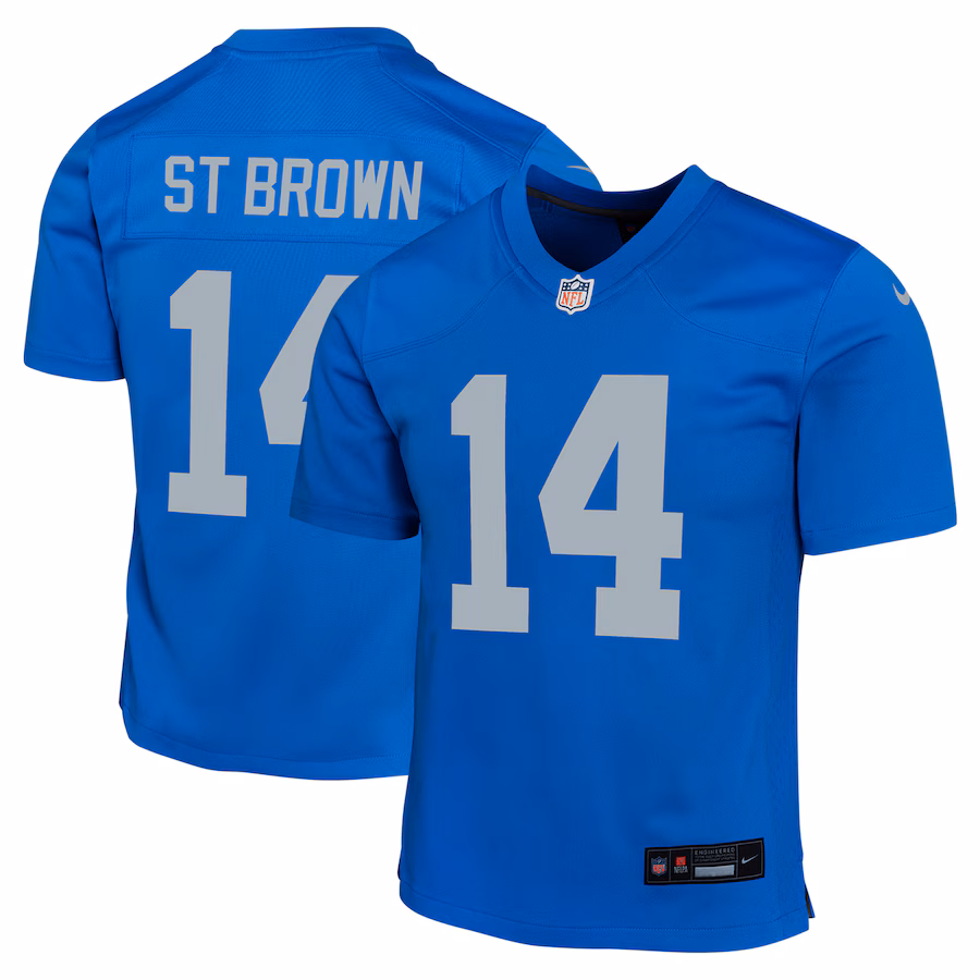 Youth Detroit Lions Amon-Ra St. Brown Nike  Blue Alternate Game Jersey - Puhuasuan