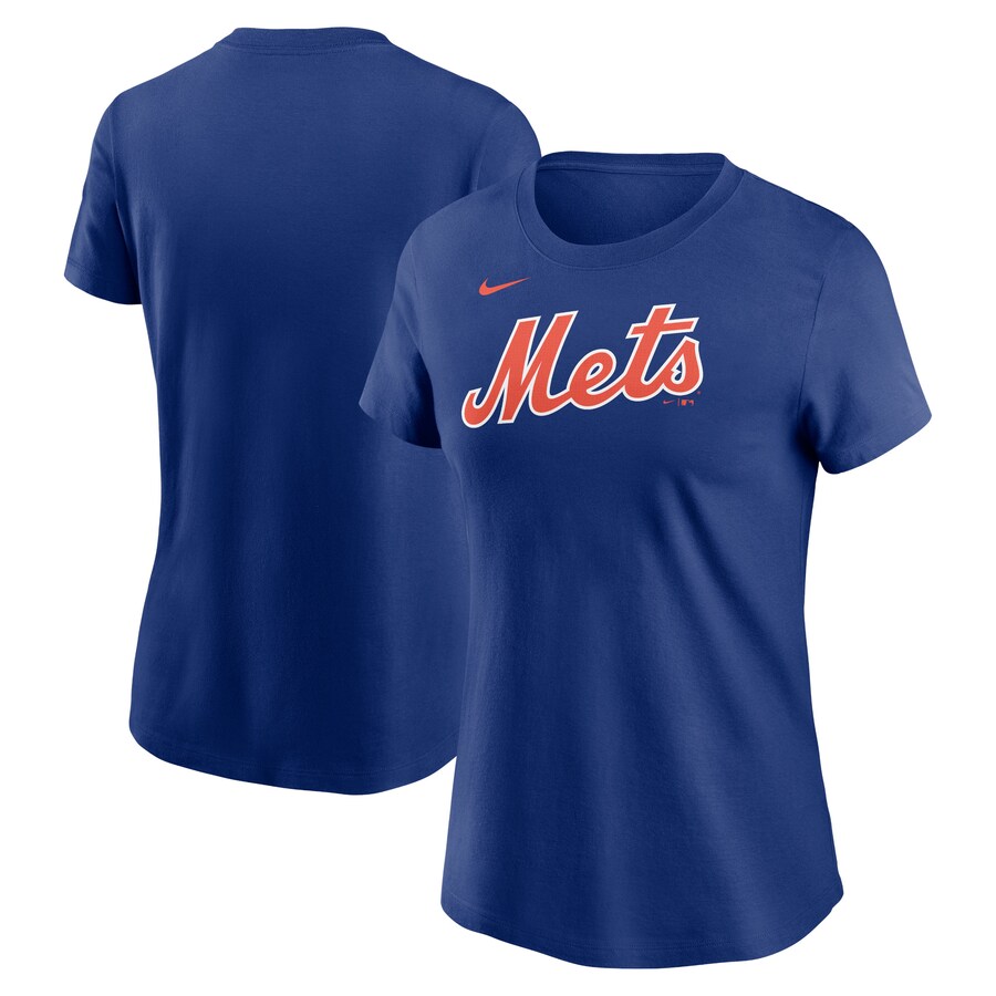 Women's New York Mets Nike Royal Fuse Wordmark T-Shirt - Puhuasuan
