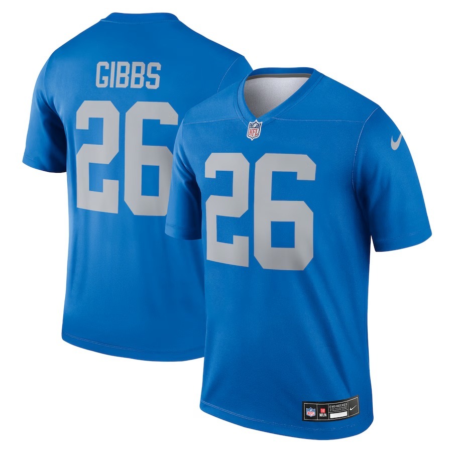 Men's Detroit Lions Jahmyr Gibbs Nike Blue Alternate Legend Player Performance Top - Puhuasuan