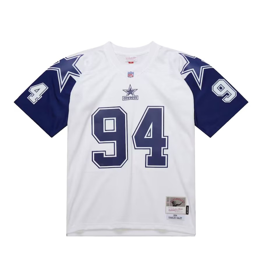 Men's Dallas Cowboys Charles Haley Mitchell & Ness White 1994 Alternate Legacy Replica Jersey - Puhuasuan