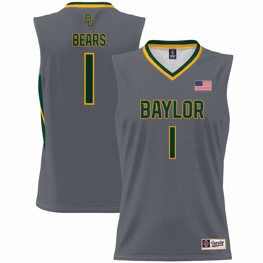 Youth GameDay Greats #1 Gray Baylor Bears Lightweight Basketball Jersey - Puhuasuan