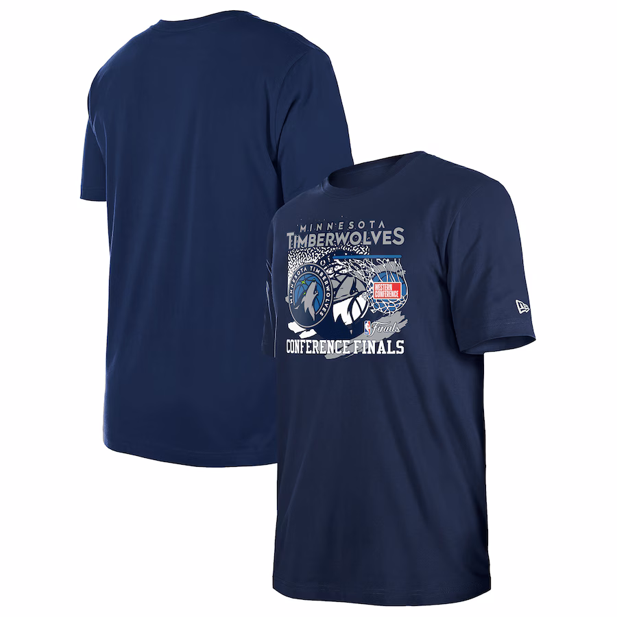 Men's Minnesota Timberwolves  New Era Navy 2024 Western Conference Finals T-Shirt - Puhuasuan