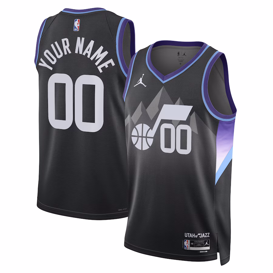 Unisex Utah Jazz Jordan Brand Black 2024/25 Custom Swingman Jersey - Statement Edition - Puhuasuan
