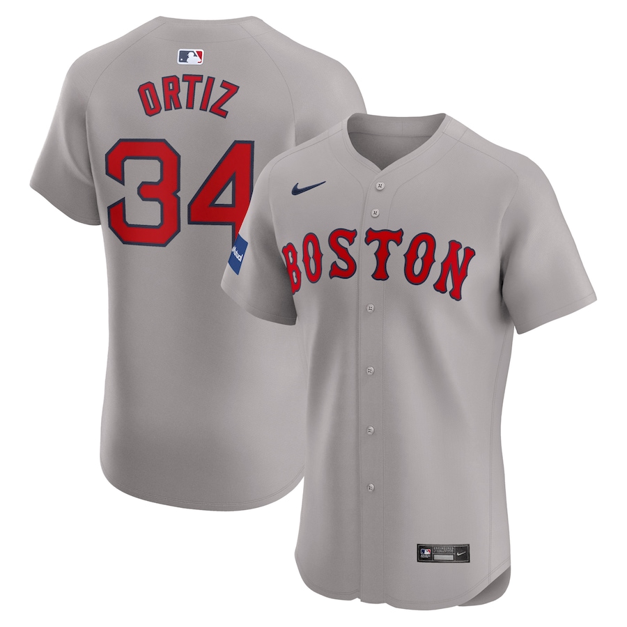 Men's Boston Red Sox David Ortiz Nike Gray Road Elite Player Jersey - Puhuasuan