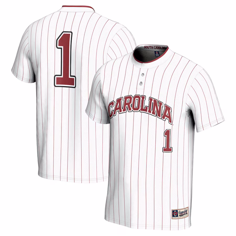 Youth GameDay Greats #1 White South Carolina Gamecocks Lightweight Softball Jersey - Puhuasuan