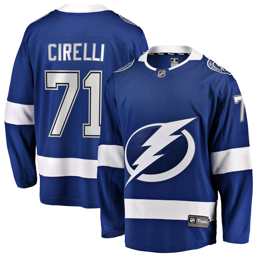 Men's Tampa Bay Lightning Anthony Cirelli Fanatics Branded Blue Home Breakaway Player Jersey - Puhuasuan