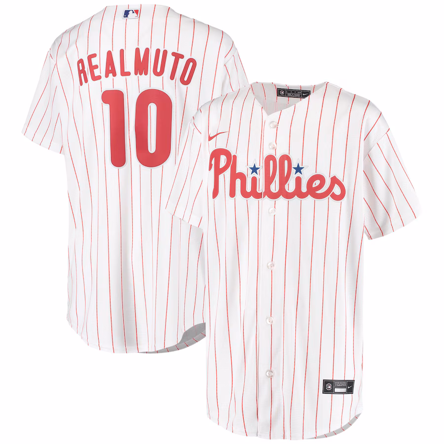 Youth Philadelphia Phillies J.T. Realmuto Nike White Alternate Replica Player Jersey - Puhuasuan