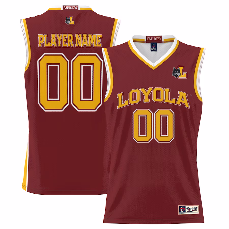 Loyola Chicago Ramblers GameDay Greats Men's NIL Pick-A-Player Lightweight Basketball Jersey - Maroon - Puhuasuan
