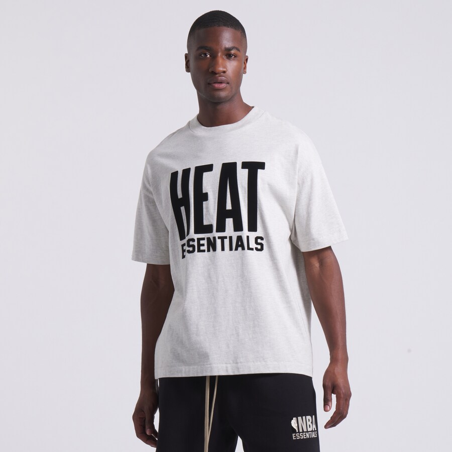 Unisex Miami Heat Fear of God Heather Gray NBA x ESSENTIALS T-Shirt - Puhuasuan