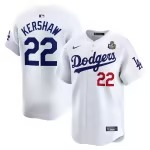 Men's Los Angeles Dodgers Clayton Kershaw Nike White 2024 World Series Home Limited Player Jersey - Puhuasuan
