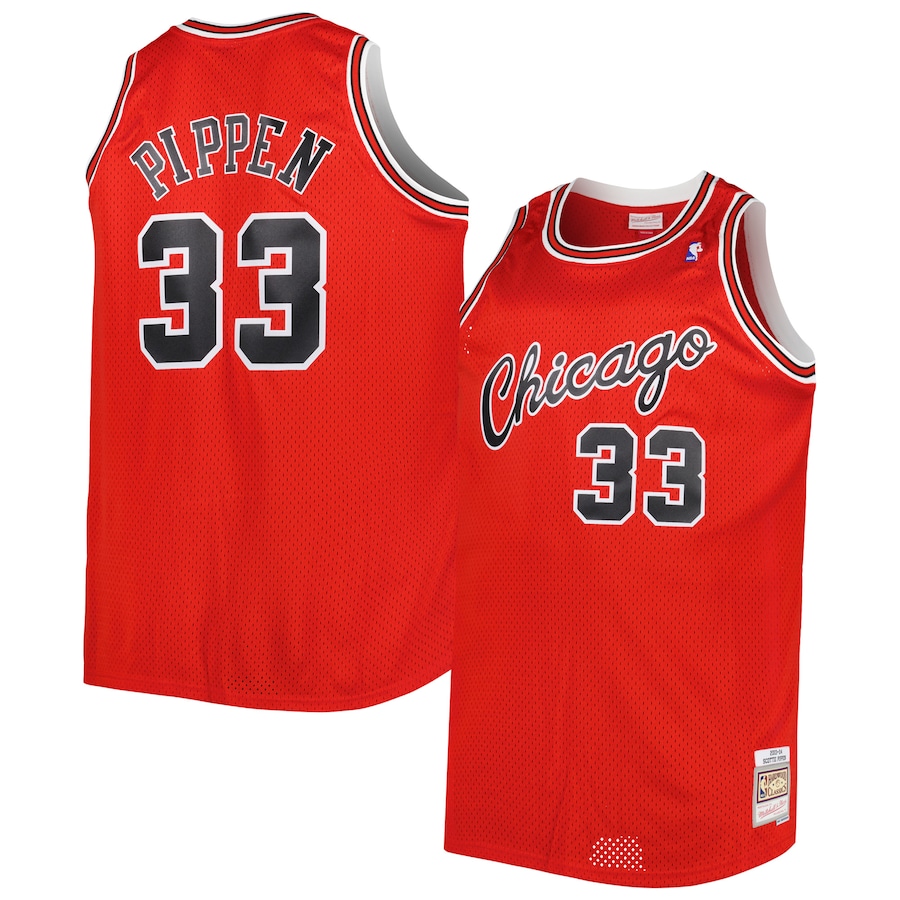 Men's Chicago Bulls Scottie Pippen Mitchell & Ness Red Big & Tall Hardwood Classics 2003/04 Swingman Jersey - Puhuasuan