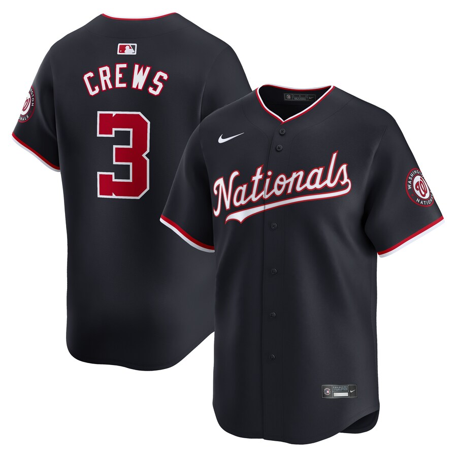 Men's Washington Nationals Dylan Crews Nike Navy Alternate Limited Player Jersey - Puhuasuan
