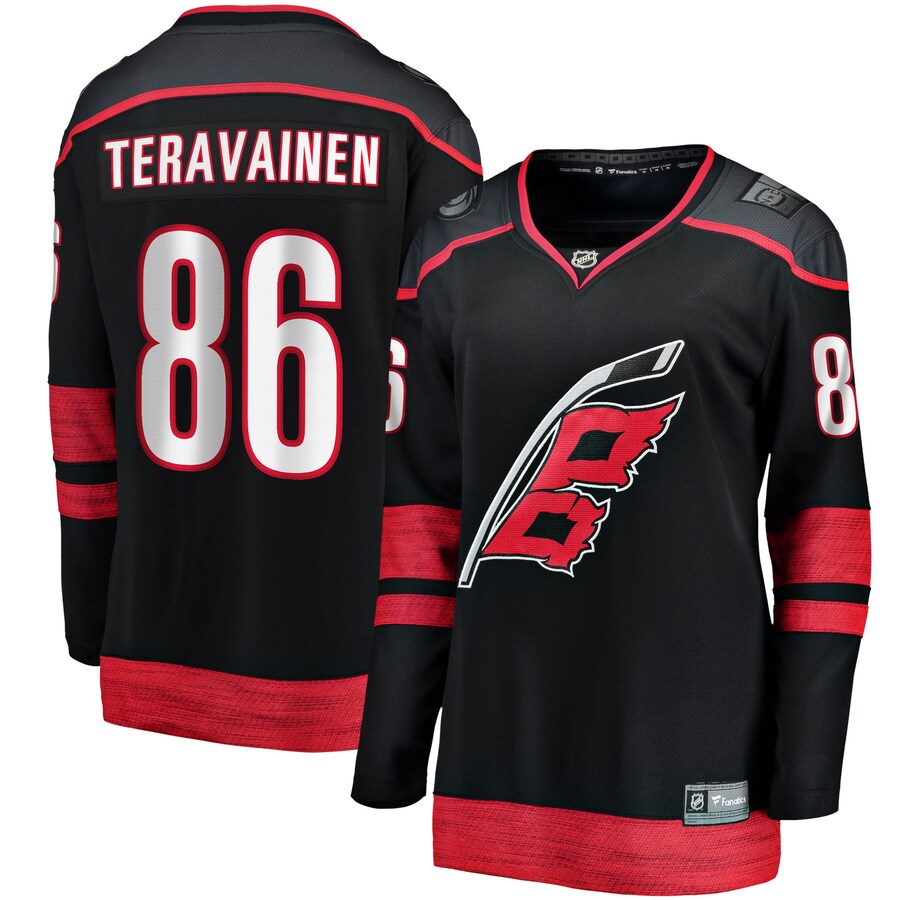 Women's Carolina Hurricanes Teuvo Teravainen Fanatics Branded Black Home Breakaway Player Jersey - Puhuasuan