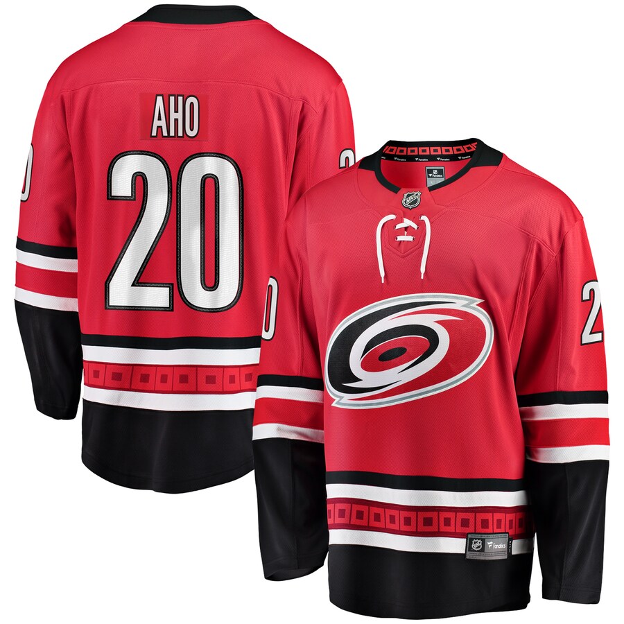 Men's Carolina Hurricanes Sebastian Aho Fanatics Branded Red Alternate Breakaway Player Jersey - Puhuasuan
