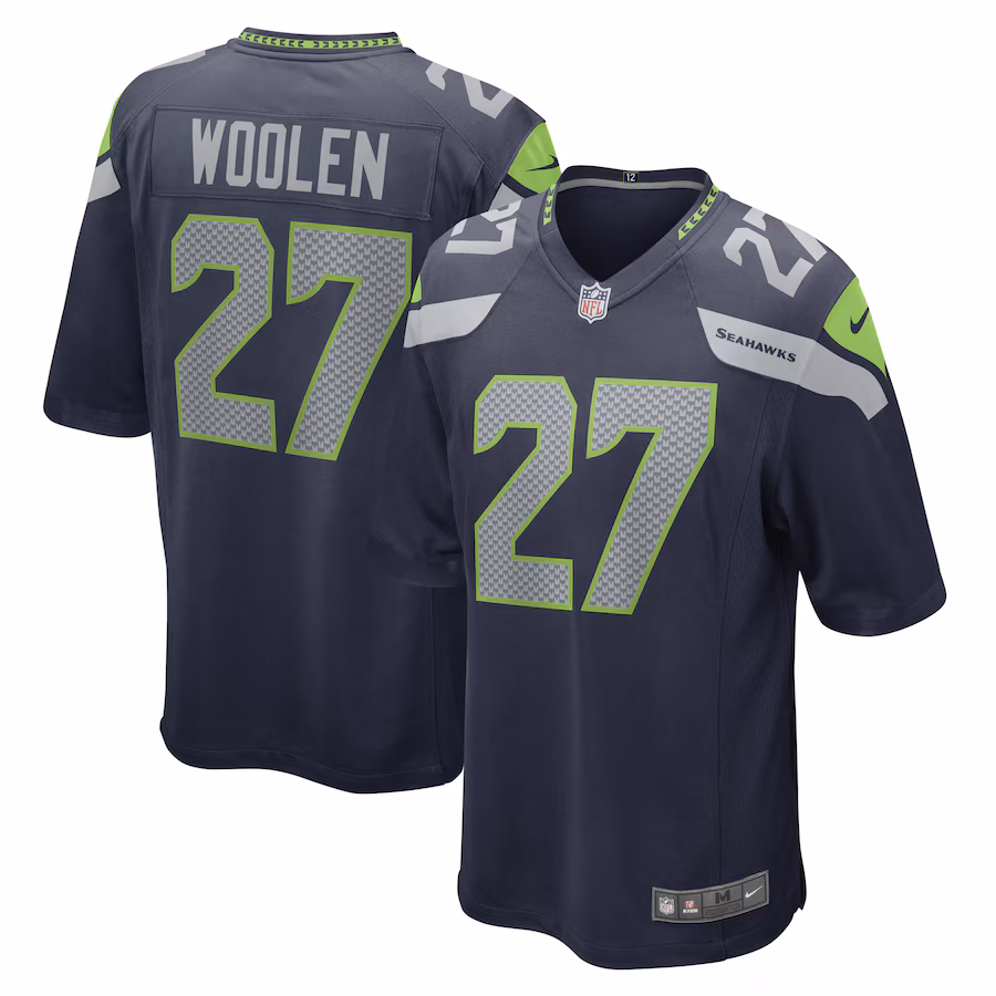 Men's Seattle Seahawks Tariq Woolen Nike College Navy Game Player Jersey - Puhuasuan