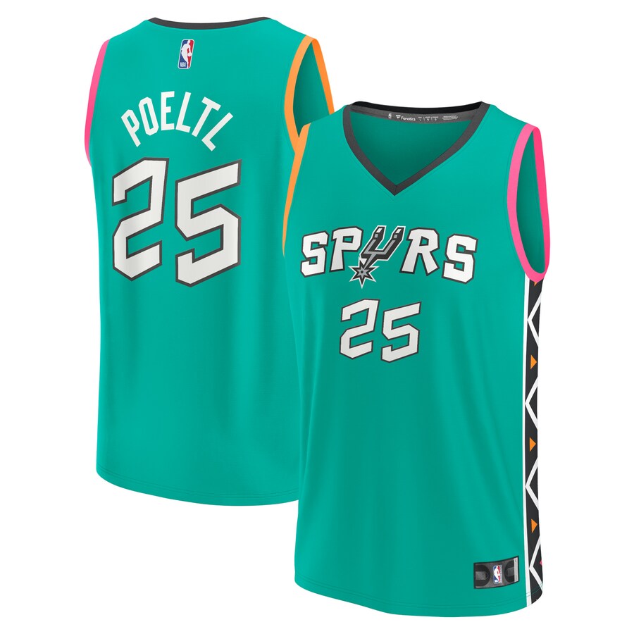 Men's San Antonio Spurs Jakob Poeltl Fanatics Green Fastbreak Jersey - City Edition - Puhuasuan