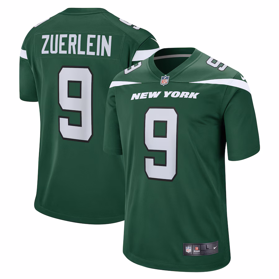 Men's New York Jets Greg Zuerlein Nike Gotham Green Team Game Jersey - Puhuasuan