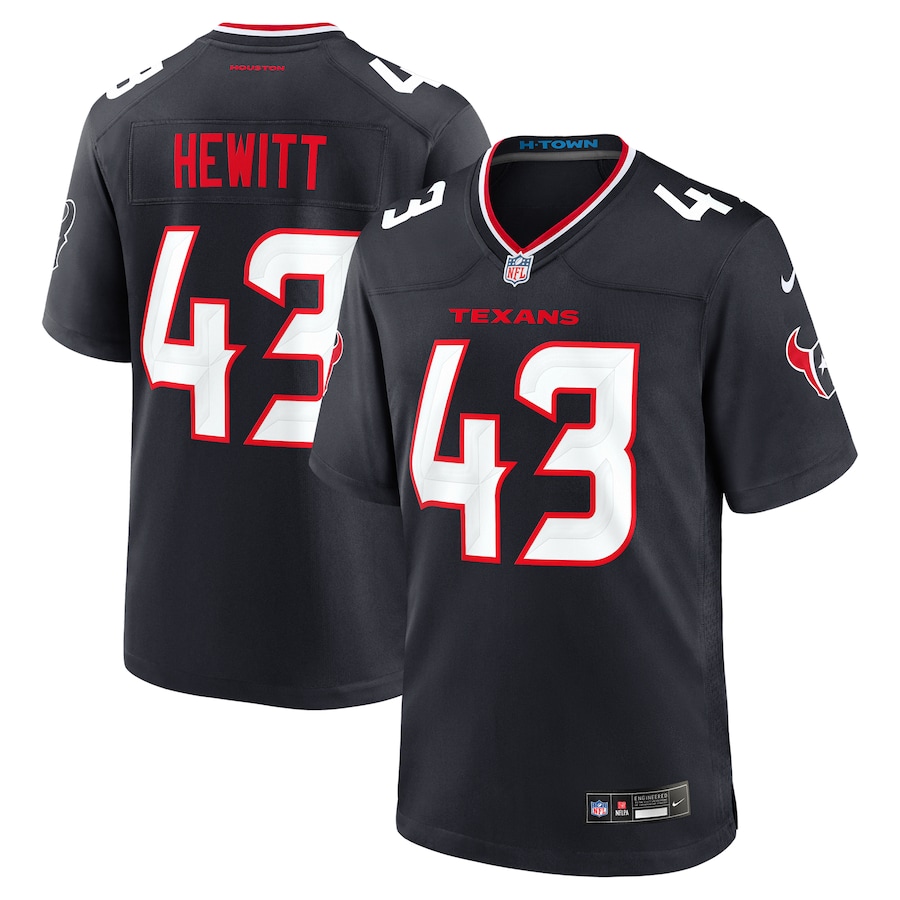 Men's Houston Texans Neville Hewitt Nike Navy Team Game Jersey - Puhuasuan