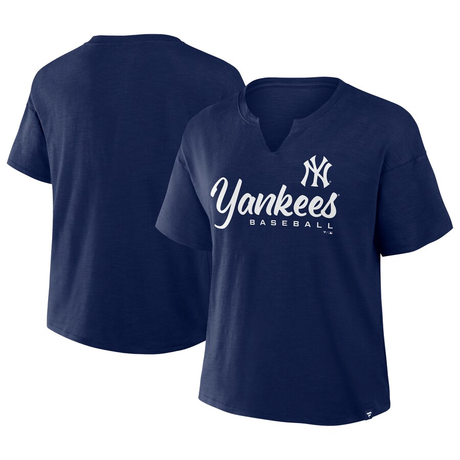 Women's New York Yankees Fanatics Navy Fan Fave Stadium Slub T-Shirt - Puhuasuan
