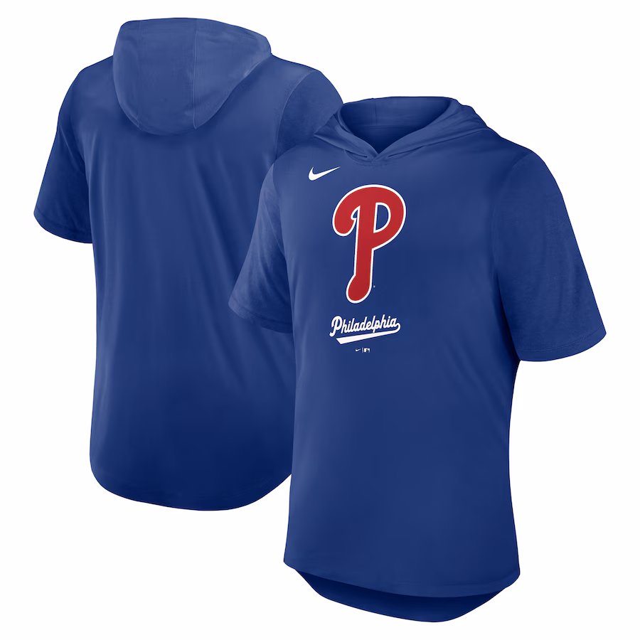 Men's Philadelphia Phillies Nike Royal Tri-Blend Hoodie T-Shirt - Puhuasuan