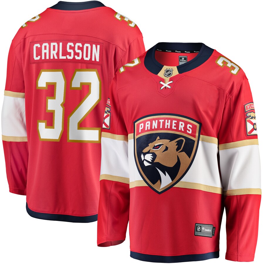 Men's Florida Panthers Lucas Carlsson Fanatics Branded Red Home Breakaway Player Jersey - Puhuasuan