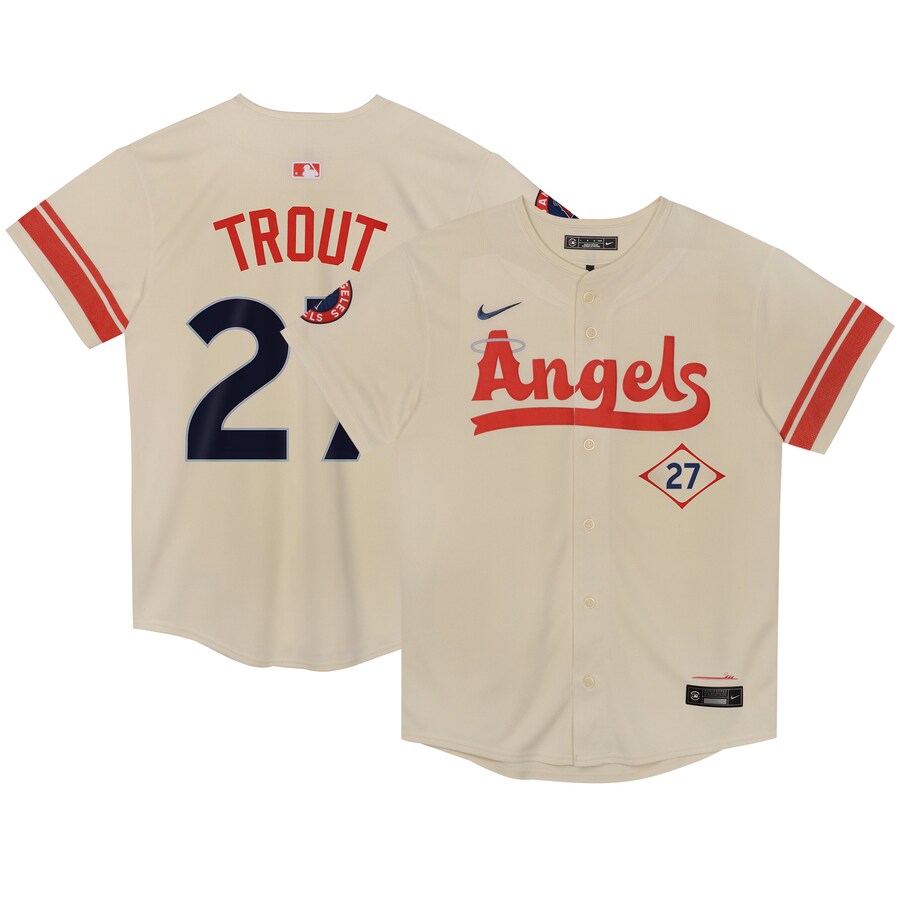 Preschool Los Angeles Angels Mike Trout Nike Cream City Connect Limited Player Jersey - Puhuasuan