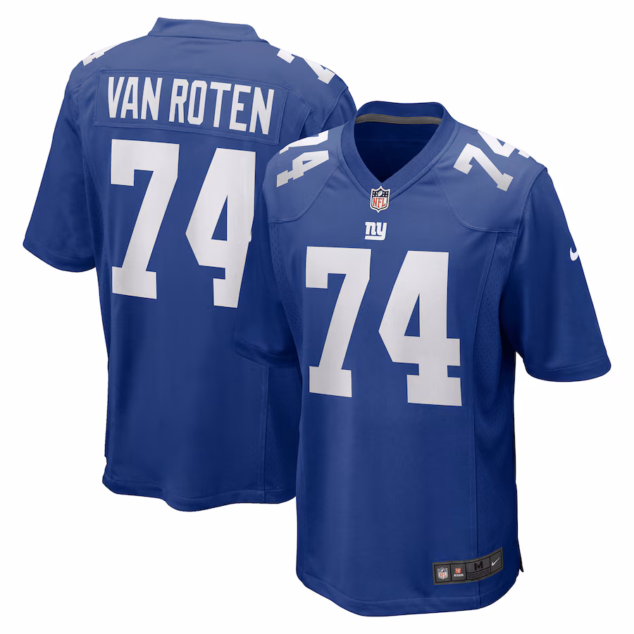 Men's New York Giants Greg Van Roten Nike Royal Team Game Jersey - Puhuasuan
